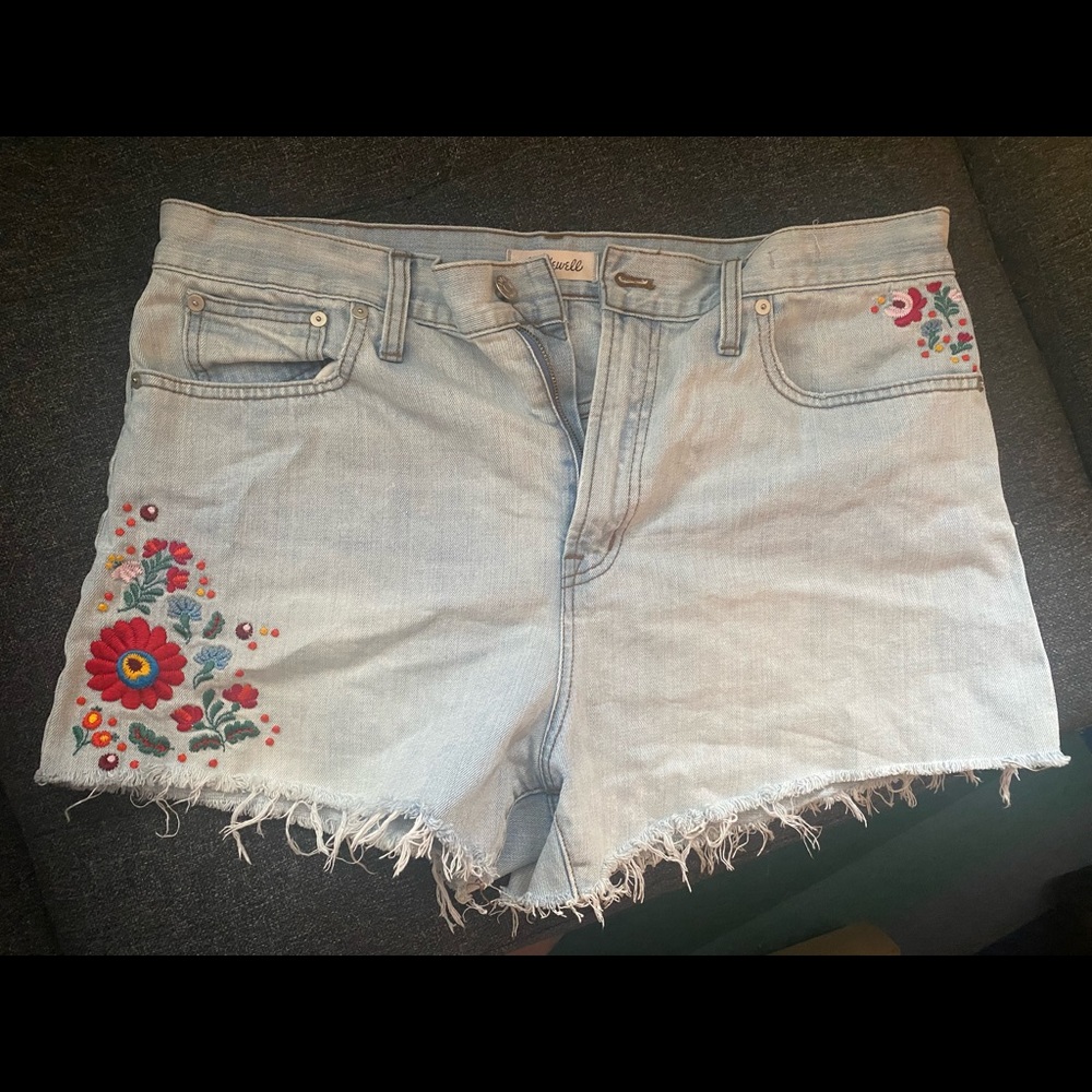 Madewell embroidered Perfect Jean Short